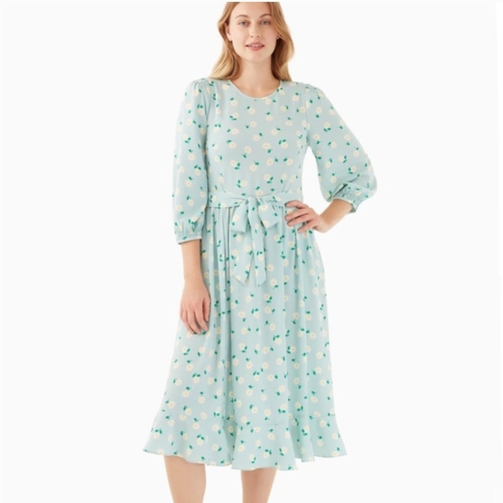 Kate Spade • Floral Blue Midi Dress
